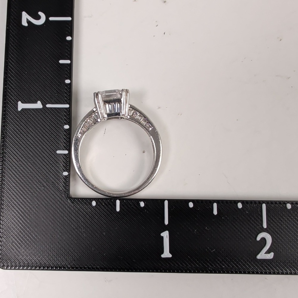 925 Sterling Silver Radiant Cut CZ Engagement Fashion Ring Size 10.25 6.2g - Picture 8 of 12